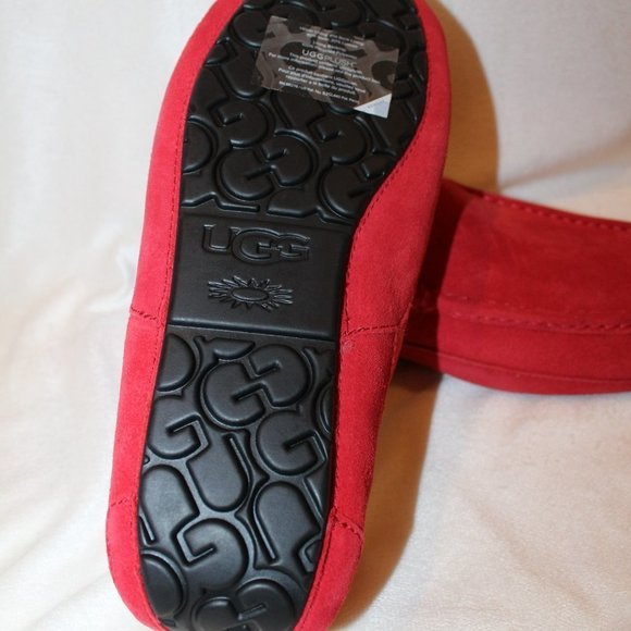 NIB UGG‎ MEN'S ASCOT SUEDE UGGPURE LINED SLIP ON SLIPPERS RED - Picture 5 of 8